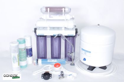 6 Stufige Osmoseanlage mit Mineralkugelfilter K200L3T-10